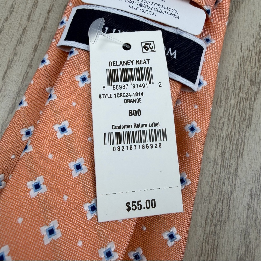 797 Club Room Men's Tie Delaney Neat 800 Orange $55 Polyester — image 4 of 5